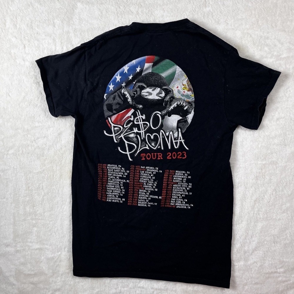 Peso Pluma 2023 tour T-shirt Black Small - Picture 2 of 3